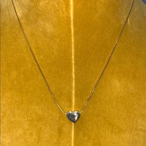 Vintage yellow gold polished heart necklace